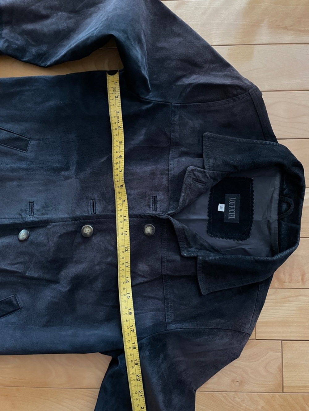 M Timeless 100% Suede Button-Up Jacket - Navy Blue - Picture 6 of 10